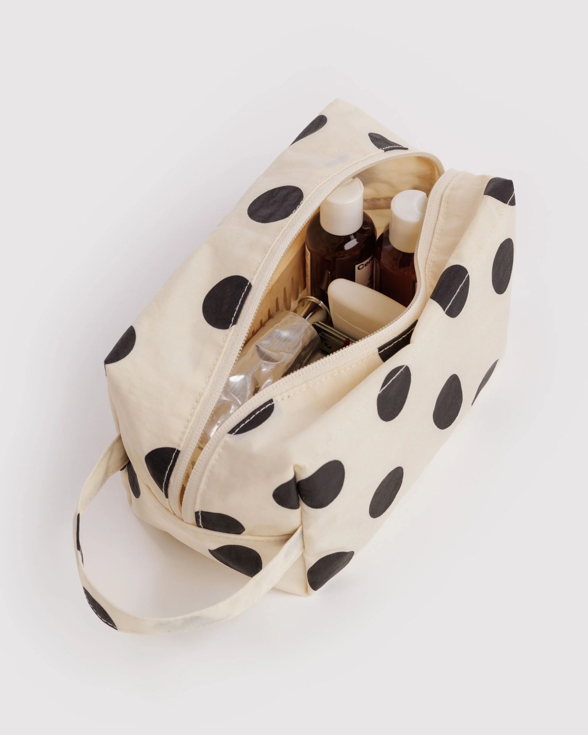 Dopp Kit | Cream and Black Polka Dot