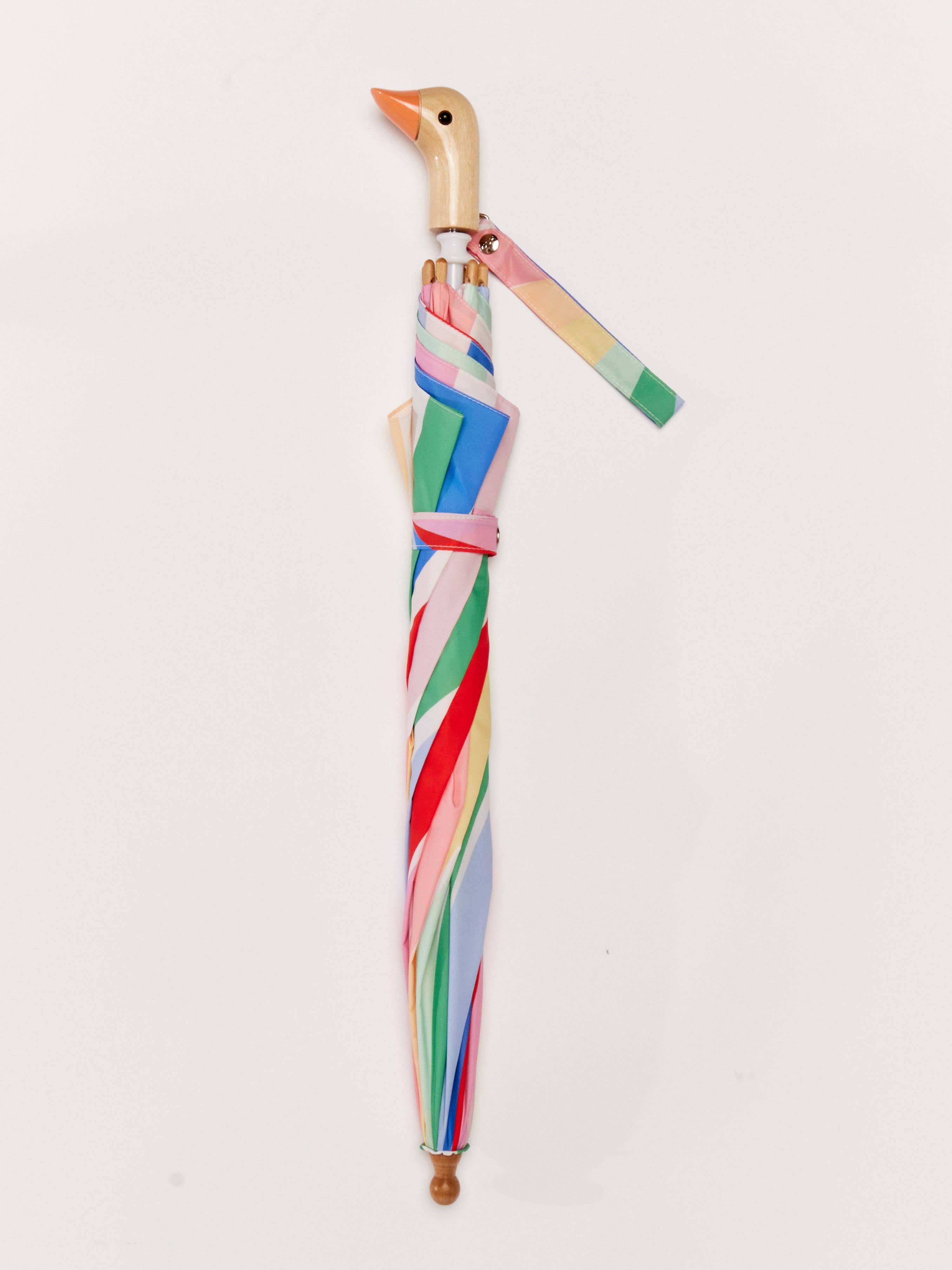 Original Duckhead Umbrella | Meri Meri Rainbow Stripes Duckling Kids Umbrella