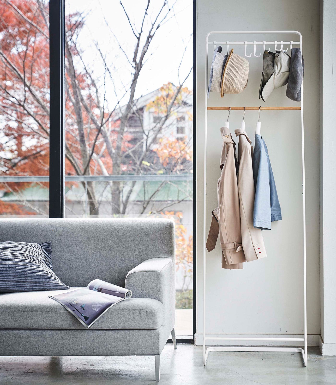 Coat Rack with Hat Storage