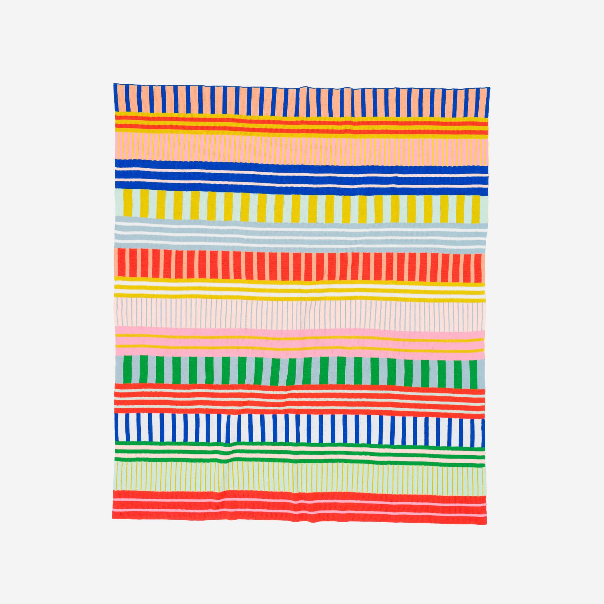 Patchwork Stripe Throw | Rainbow