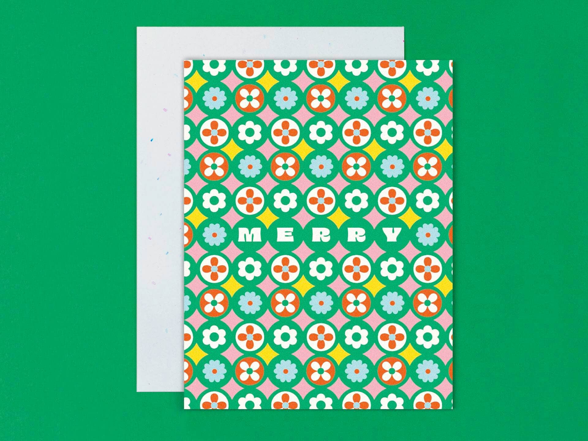 Razzle Dazzle Merry • Flower Pattern Holiday Card: Boxed Set of 8