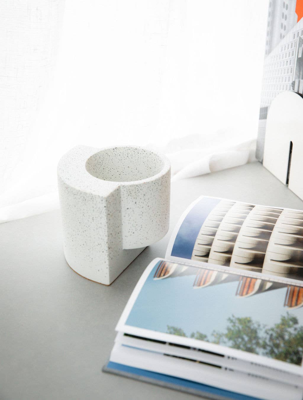 Platform Planter Small | Terrazzo White