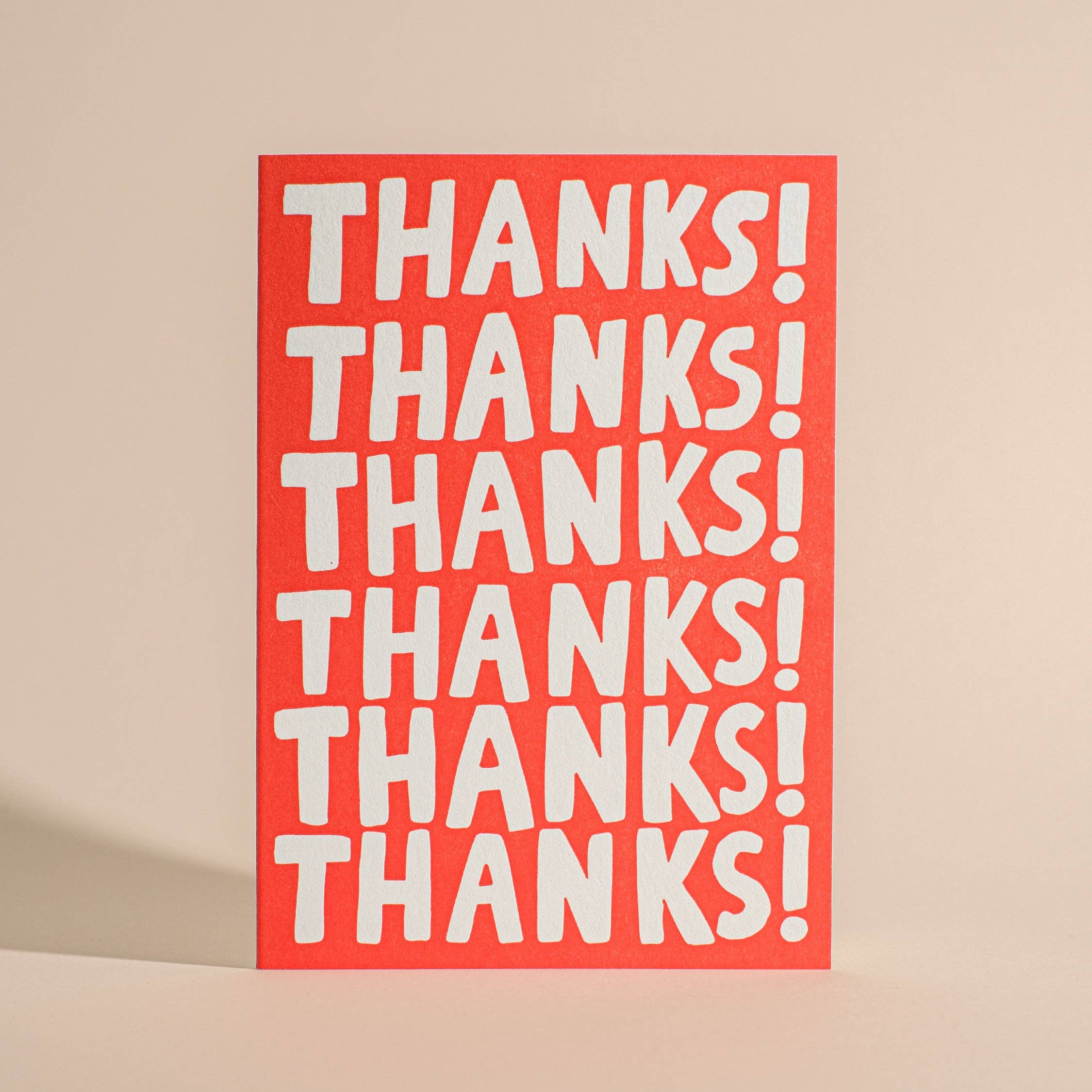Thanks! Thanks! Thanks! Letterpress Card