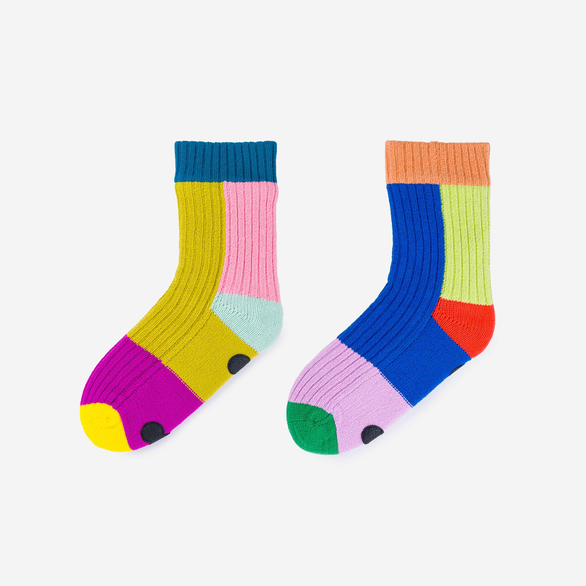 Mismatch House Socks: Rainbow