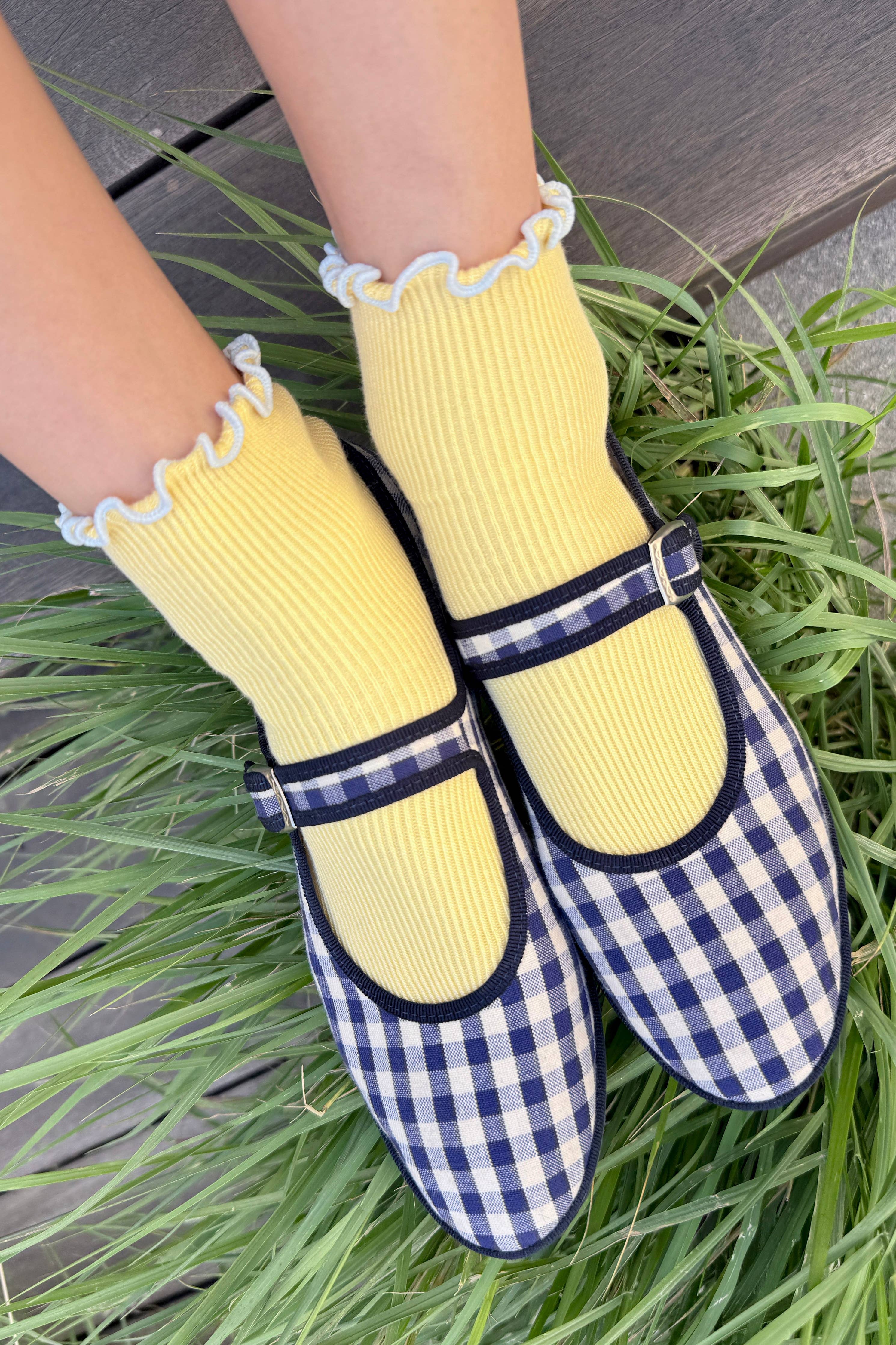 The Petite Ruffled Modal Socks | Butter & Baby Blue