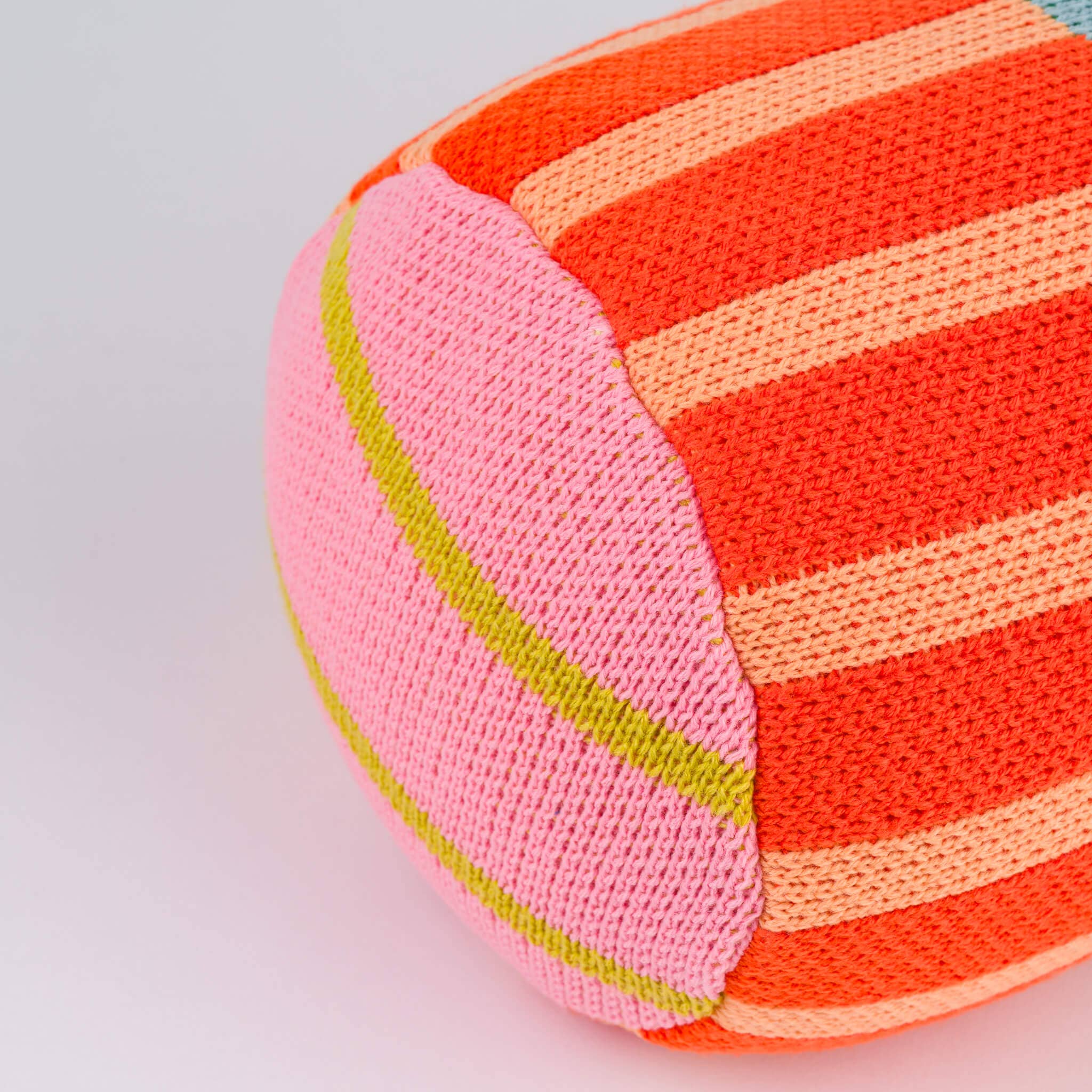 Patchwork Stripe Bolster Pillow | Rainbow