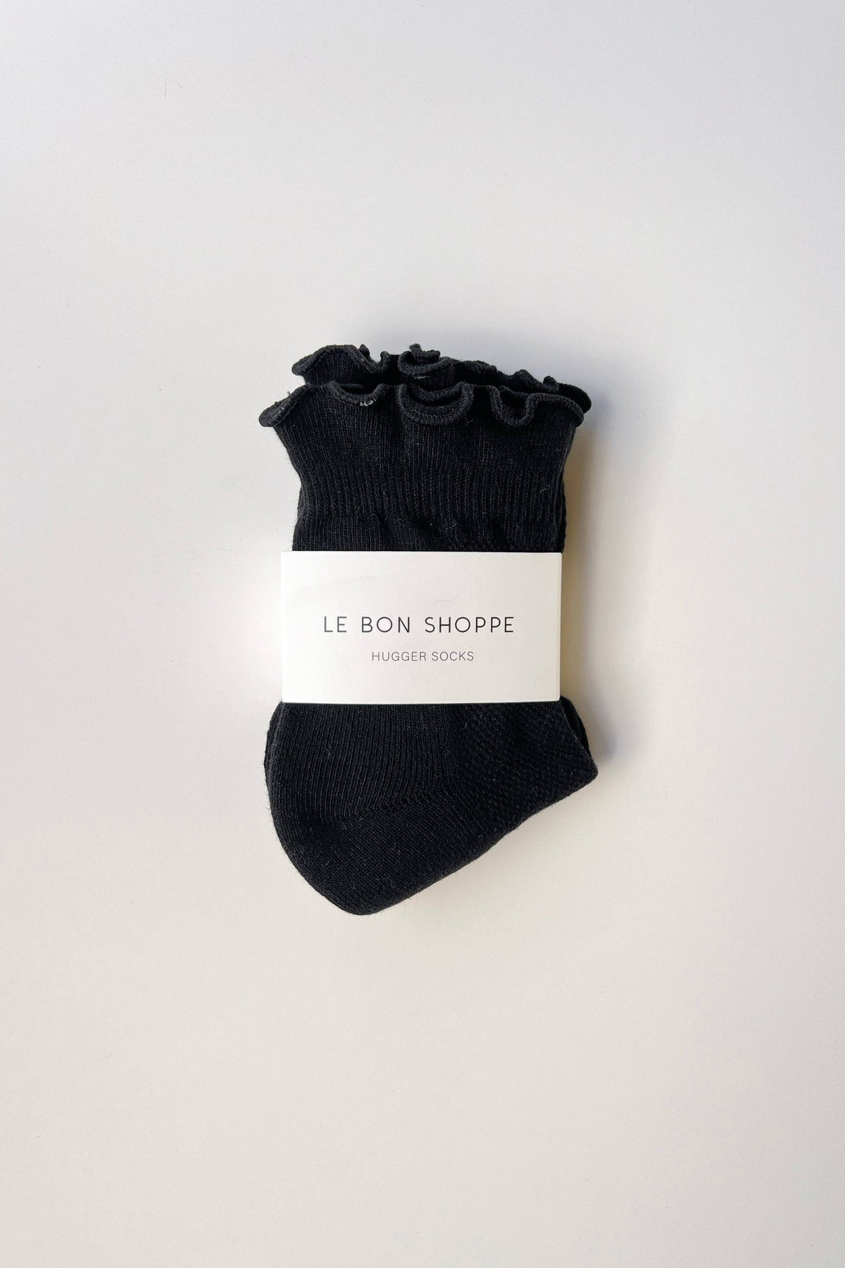 Ruffled Hugger Crew Socks | Vintage Pink + Black