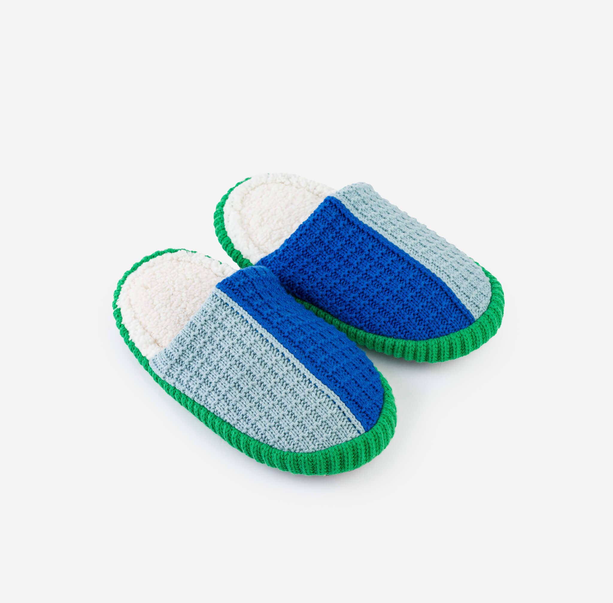 Colorblock Slide Slippers | Stone Blue Cobalt