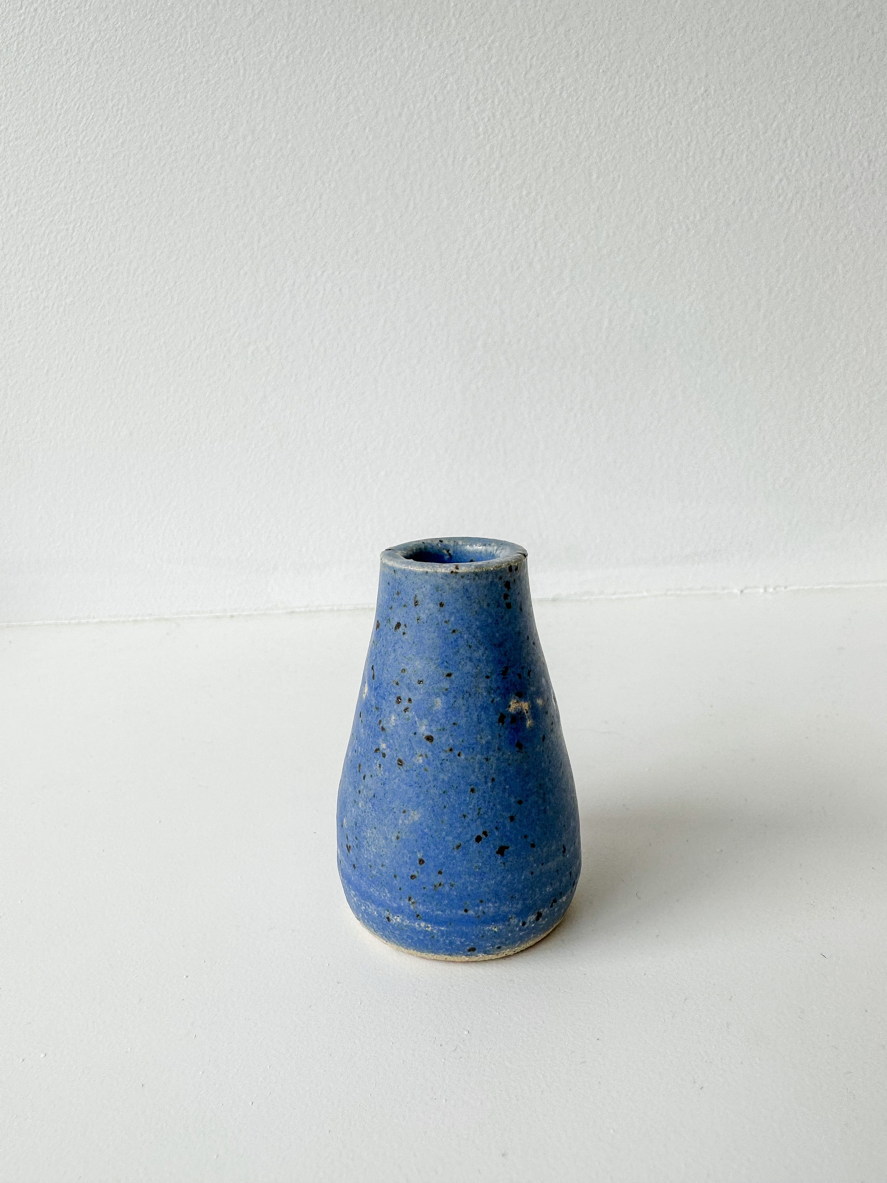 Tiny Speckled Blue Vase