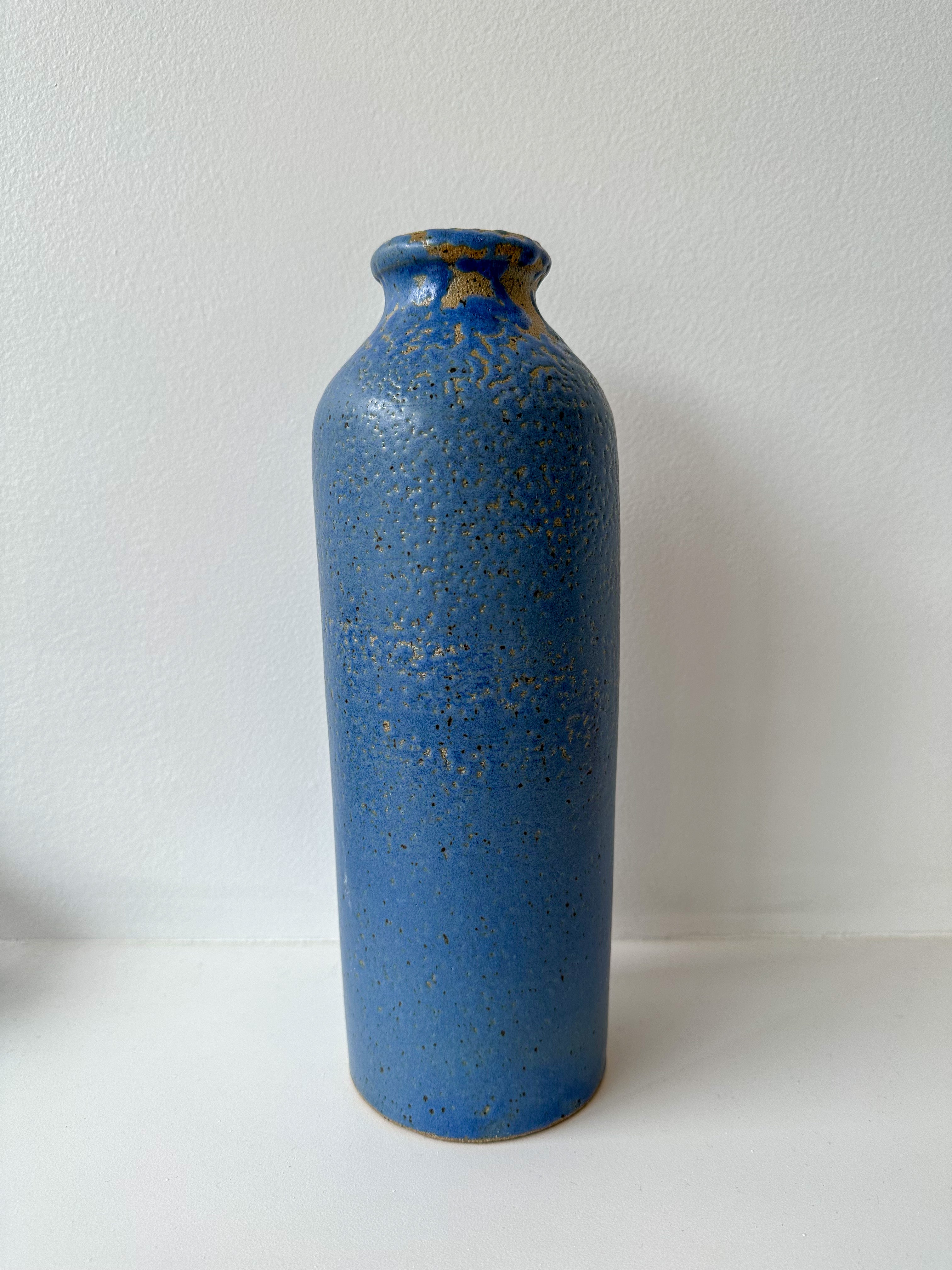 Tall Speckled Blue Vase