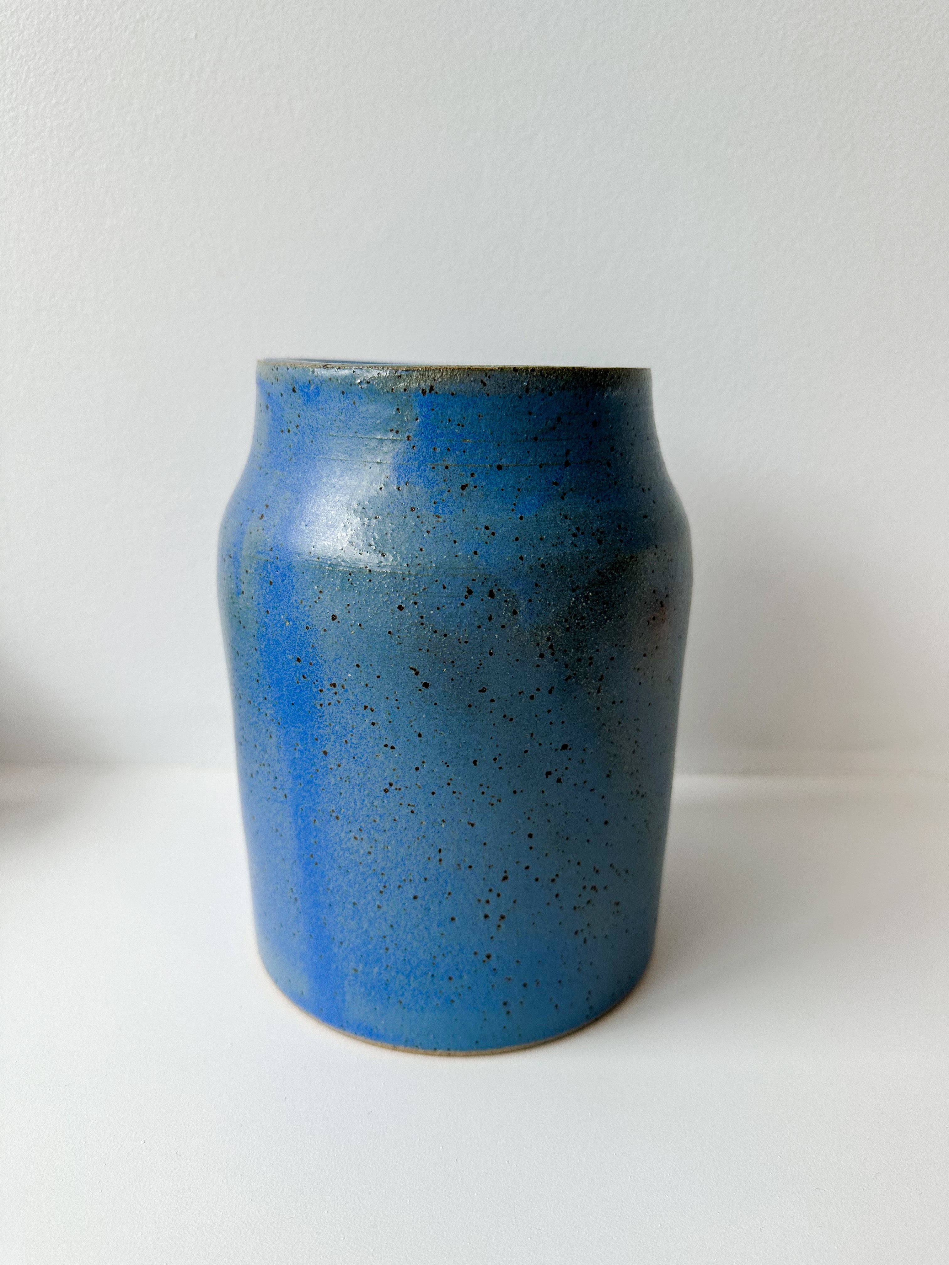Wide Mouth Blue Vase