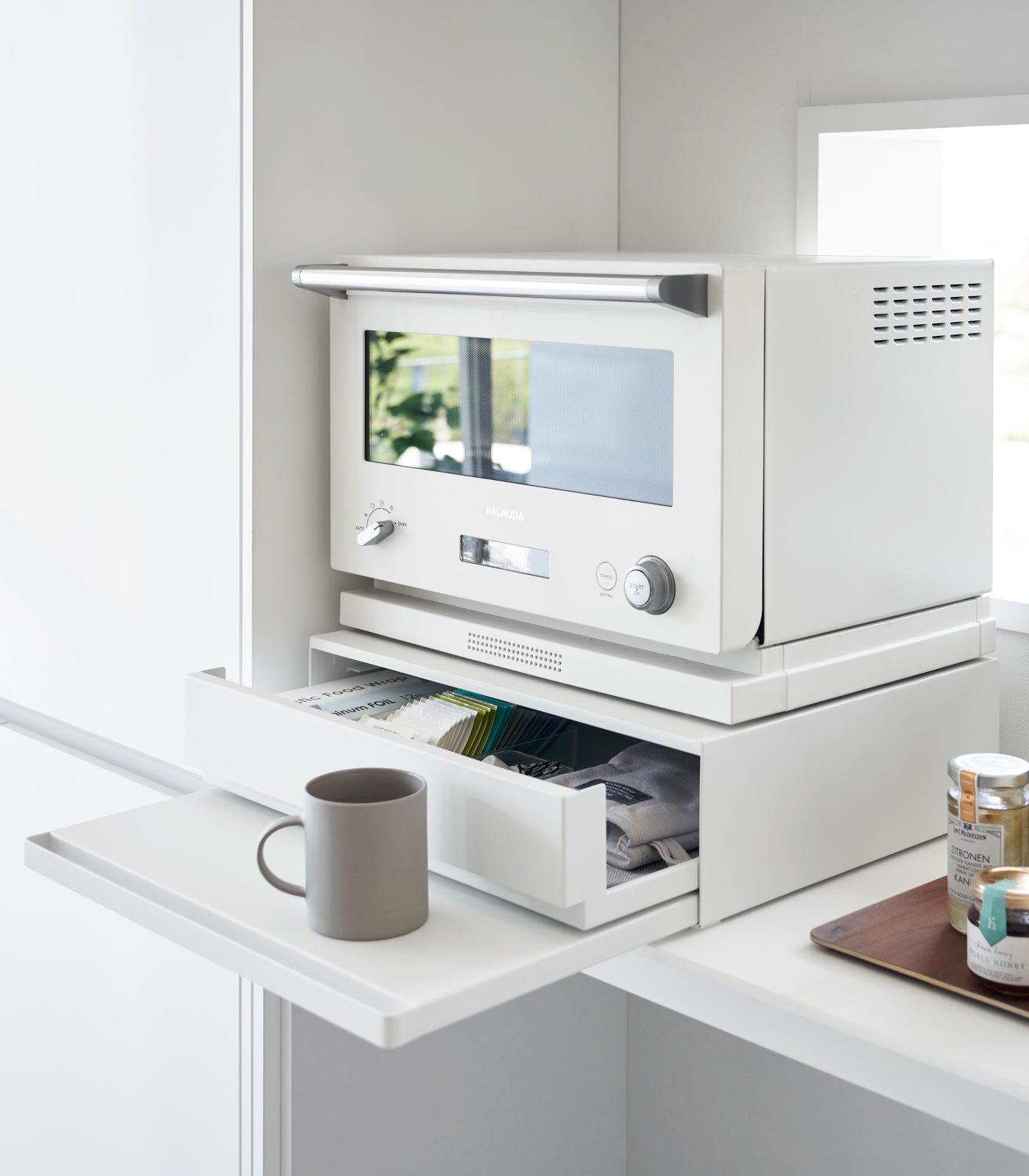 Countertop Drawer with Pull-Out Shelf