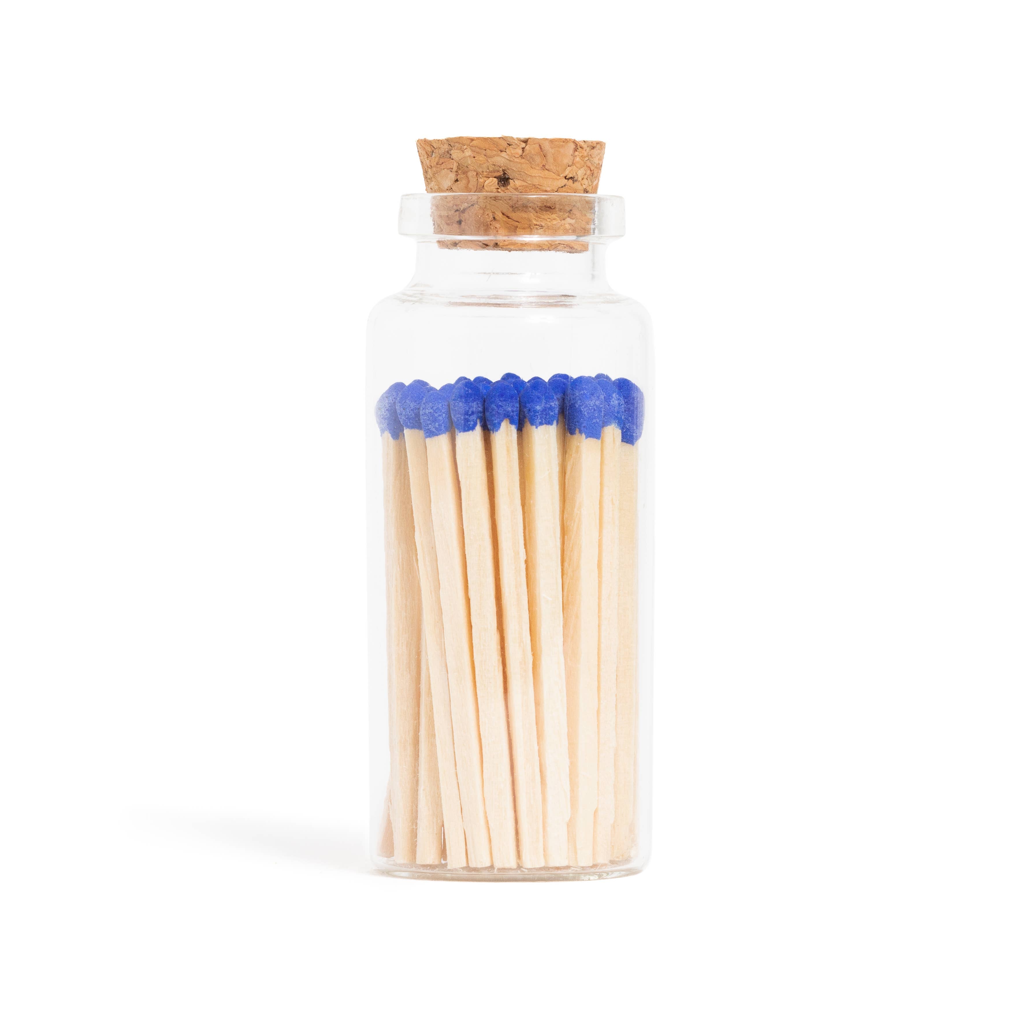 Royal Blue Matches in Medium Corked Vial