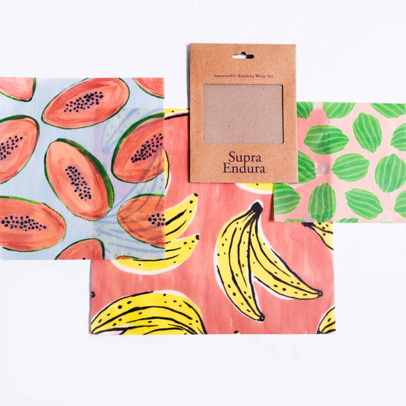 Fruit Print Beeswax Wrap Set