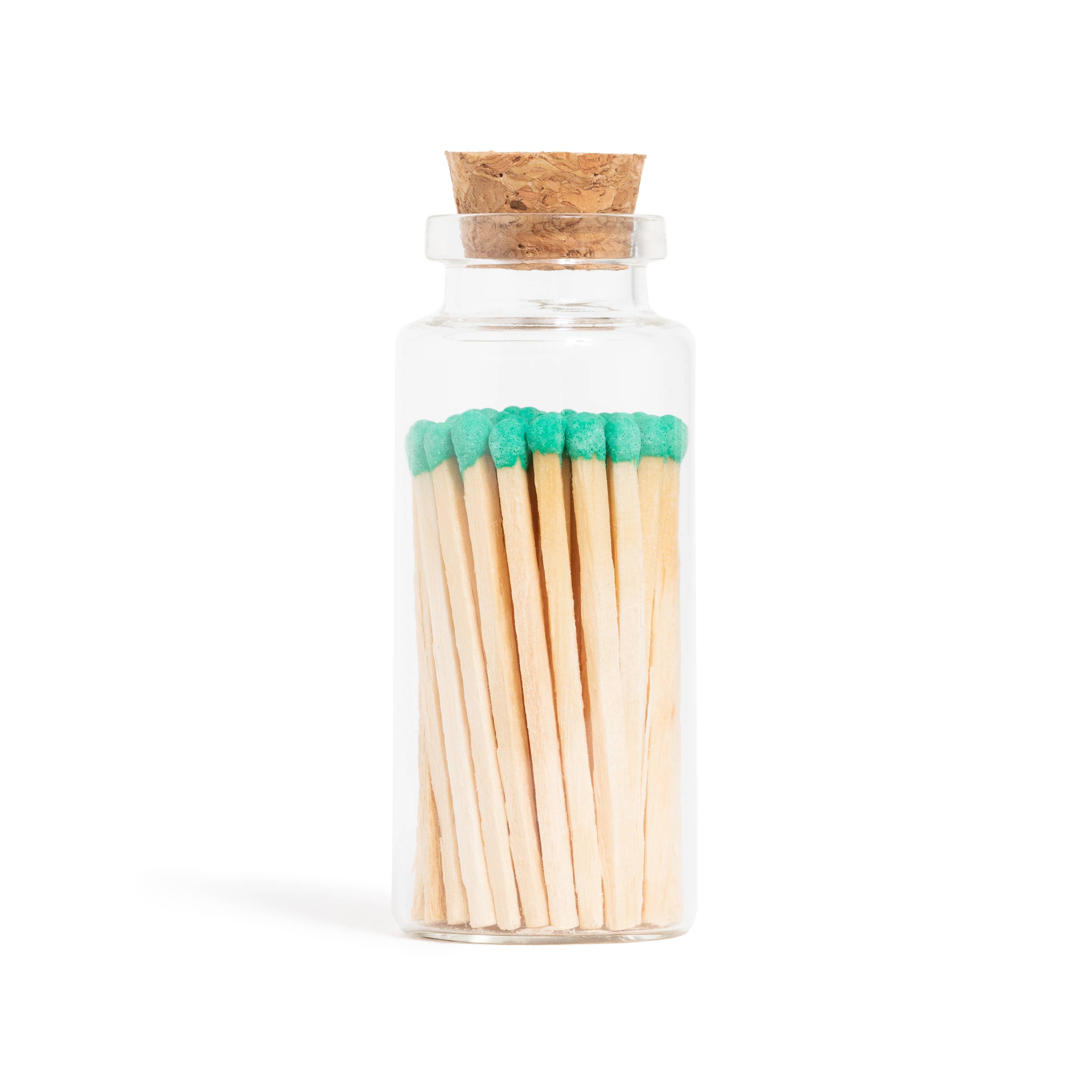 Emerald Green Matches in Medium Corked Vial