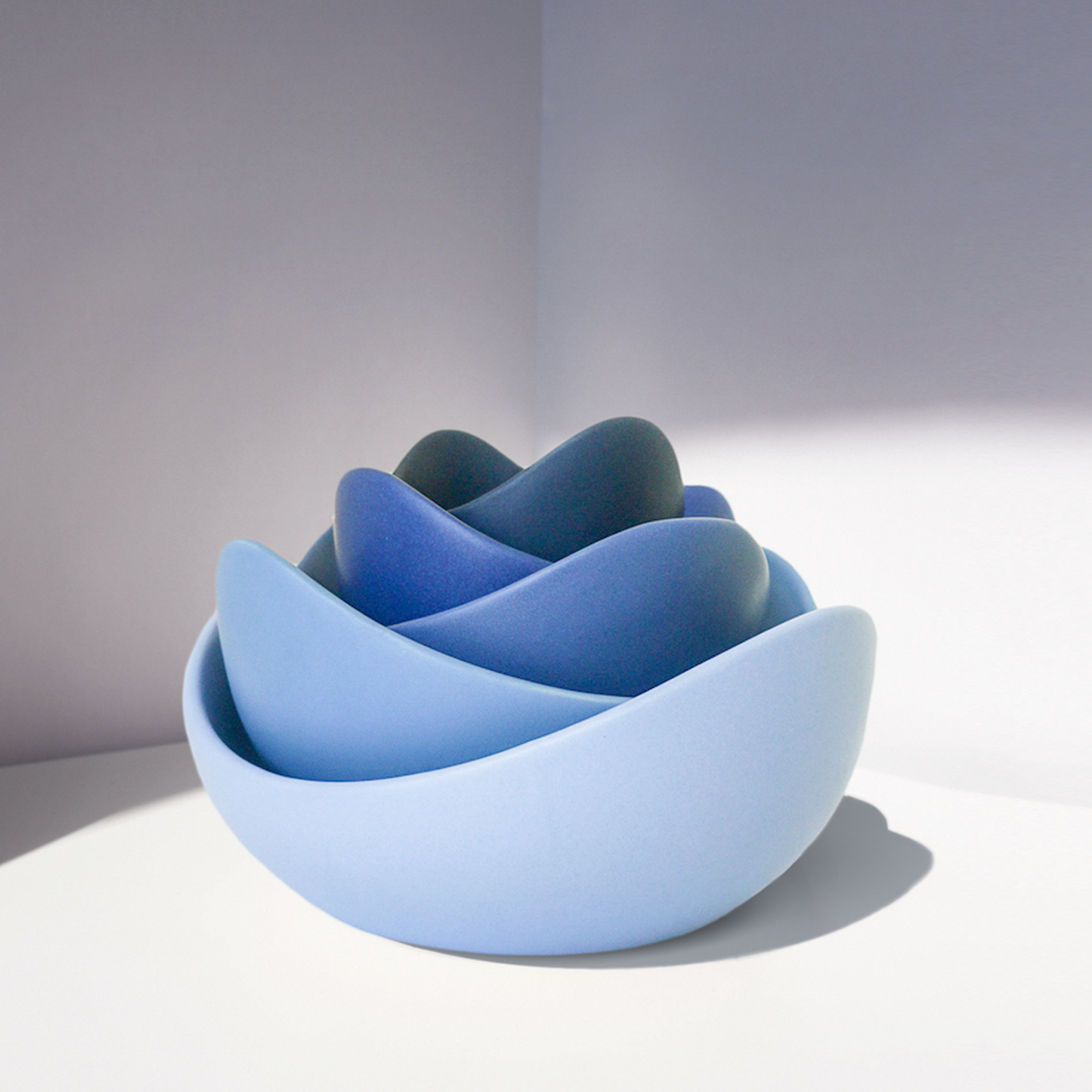 Natalia Ceramic Nesting Bowls - Azure Blue