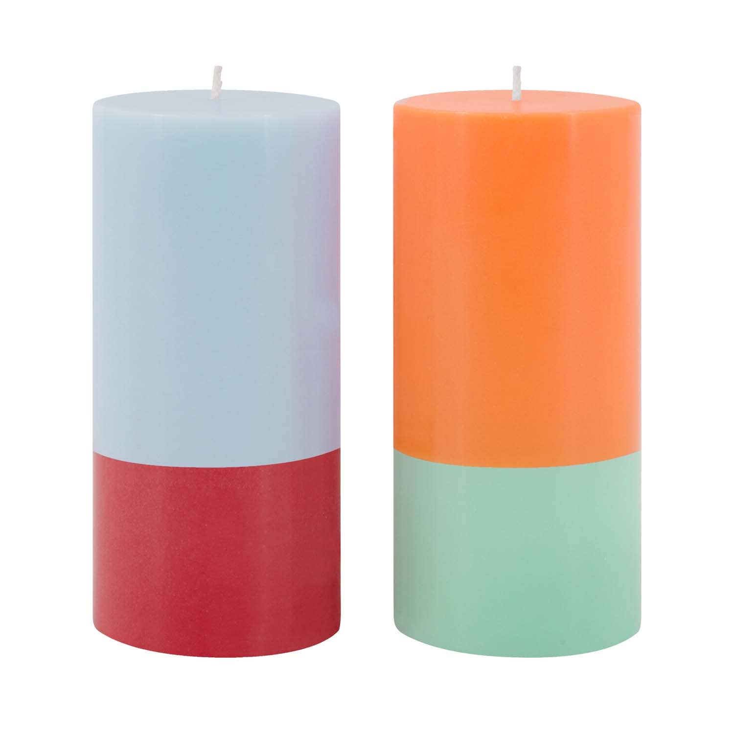 Pillar Candle Set: Blue + Orange